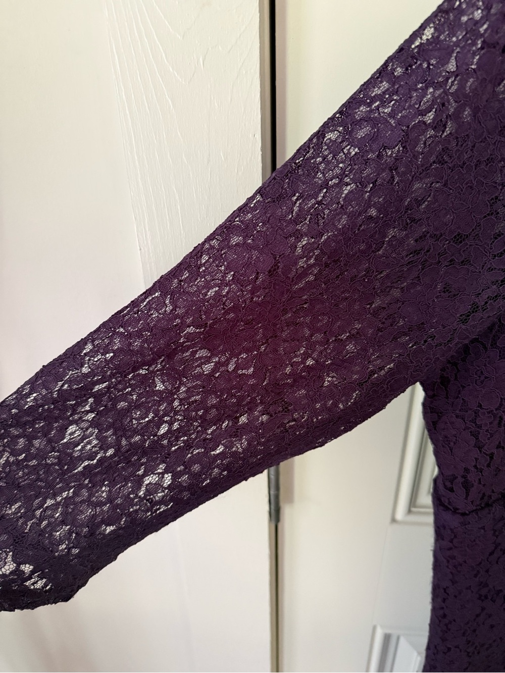 Lane Bryant Deep Purple Lace Wrap-Style Dress - Picture 2 of 7